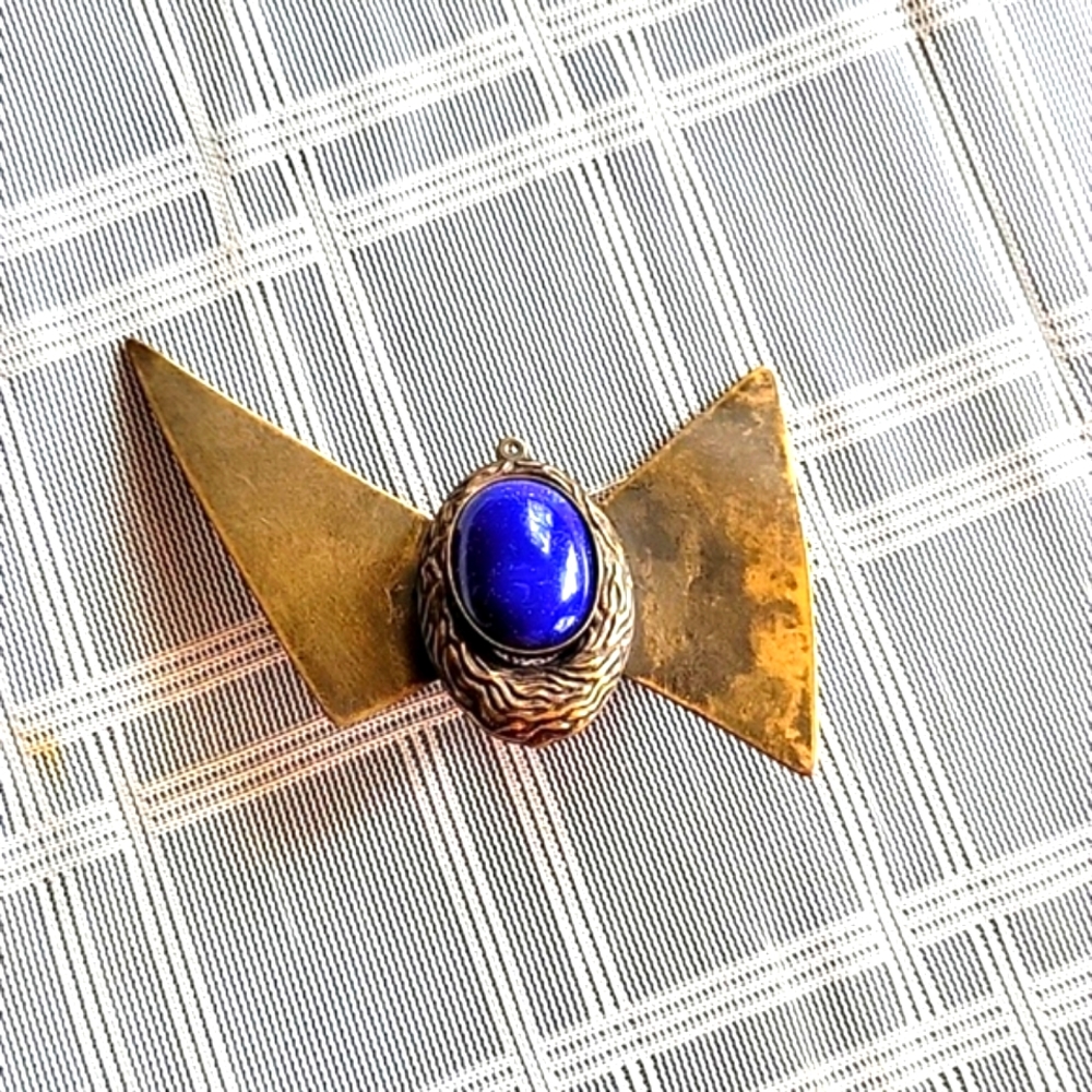 Vintage Kate Hines Modernist Abstract Pendant & Hair Barrette
